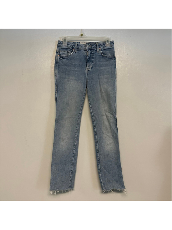 Free People Denim - Free People Blue high rise, Skinny ankle Jeans women’s Size 24 raw hem